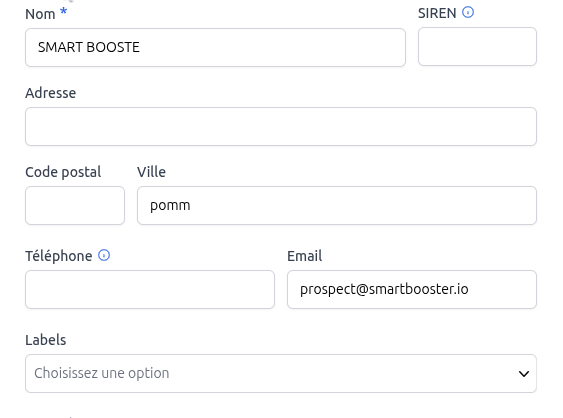 Formulaire autocompletion de l'adresse