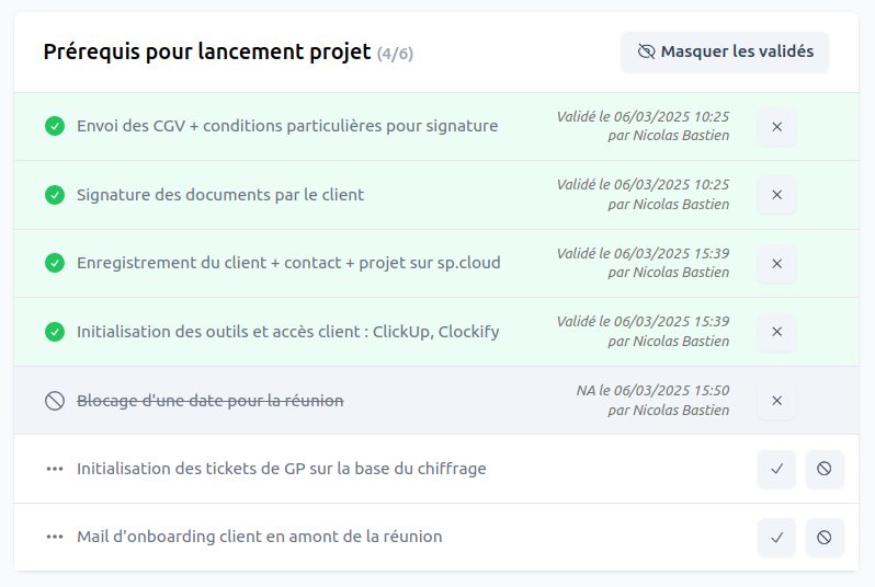 Explication action checklist