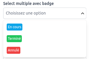 Select avec badge