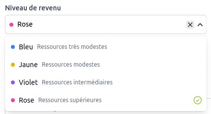 Select avec texte d'aide sur la droite