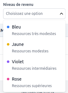 Select avec texte d'aide