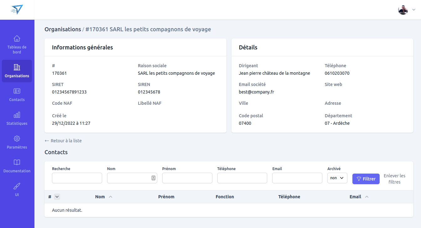 Ecran de visualisation standard