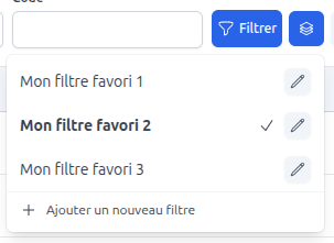 Filtre enregistré
