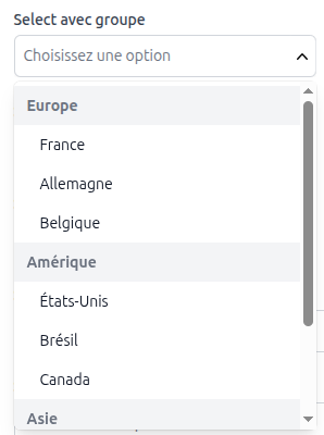 Form exemple de select groupé