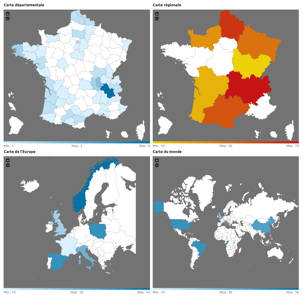 Graphiques carte par région
