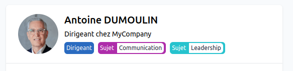 Visualisation des labels en entête de la zone gauche