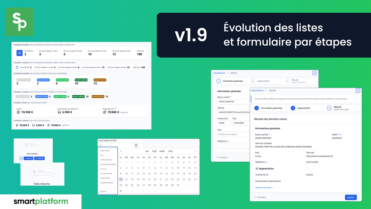 1.9 Évolution des listes & Formulaire par étapes