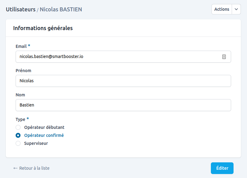 Types d'utilisateurs